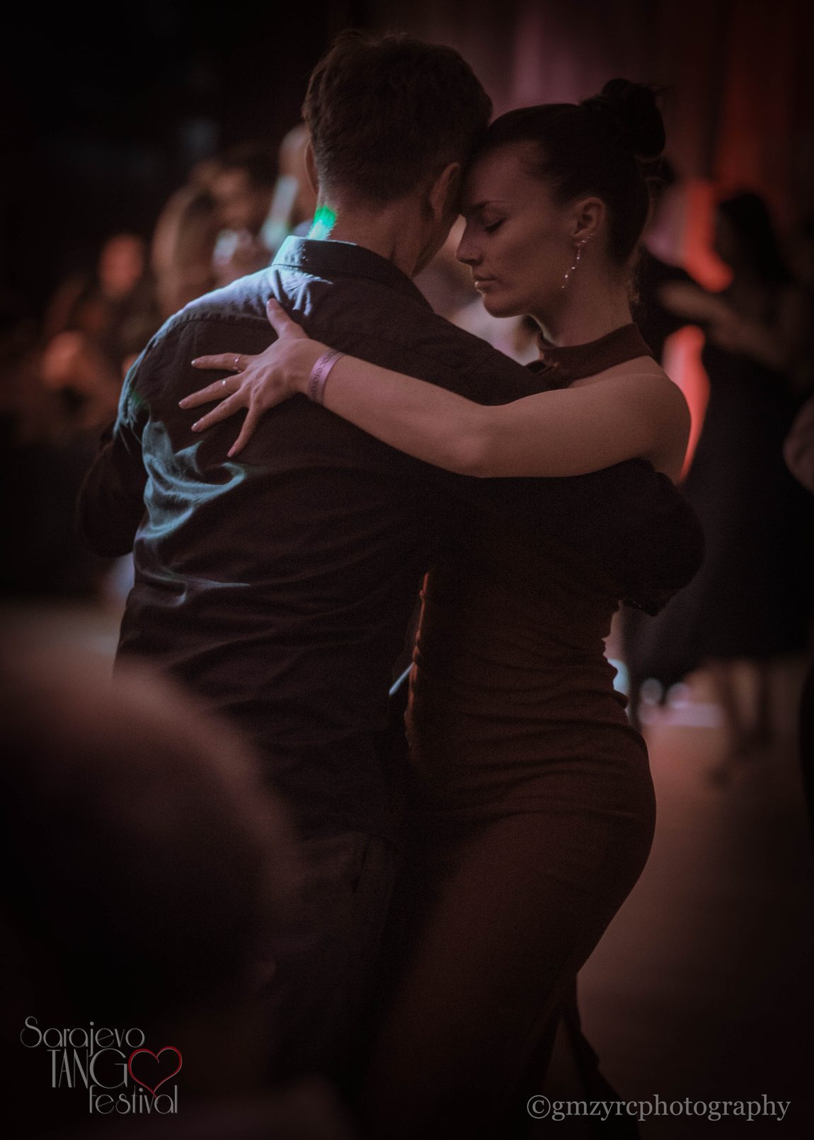 Dancers embracing at Sarajevo Tango Festival