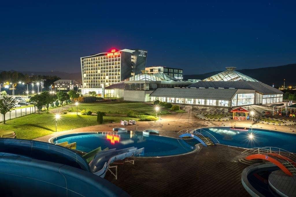 Hotel Hills Sarajevo at night, festival venue